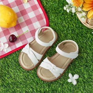 Otter Momo Little Girls White Bow Sandals Size 11 Toddler Summer Shoes